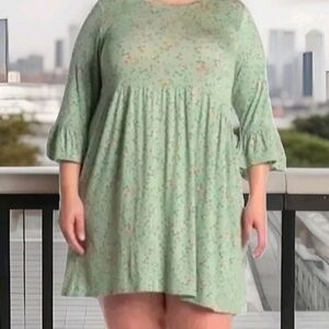 Bobeau Mint Floral Midi Dress